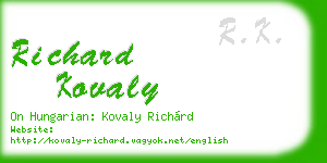 richard kovaly business card